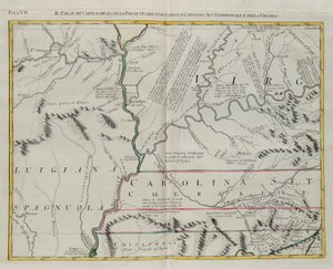 Land of the Cherokees with the western part of North Carolina and Virginia, engraving by G. Zuliani taken from Tome I of the 