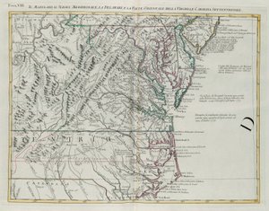 Maryland, Southern New Jersey, Delaware and the Eastern Part of Virginia and North Carolina, Engraving by G. Zuliani from Tome I of the "Newest Atlas"