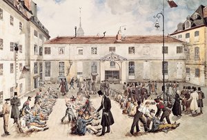 Prisoners of Bicetre Prison Chained in the Courtyard