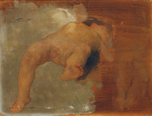 Reclining Putto by Gabriel Ferrier