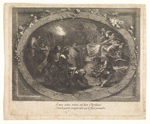 Voltaire Arriving in Hell by Gabriel Jacques de Saint Aubin (school of)