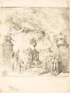 Allegory on the Establishment of a Statue of Louis XV by Gabriel Jacques de Saint Aubin