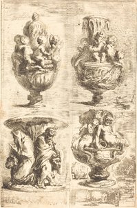 Four Vases by Gabriel Jacques de Saint Aubin