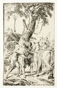The Escape of M. de Belle-Isle, Prisoner in the Attakapas, plate four from Les Nouveaux Voyages aux Indes Occidentales by Gabriel Jacques de Saint Aubin