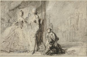The Promenade on the Boulevard by Gabriel Jacques de Saint Aubin