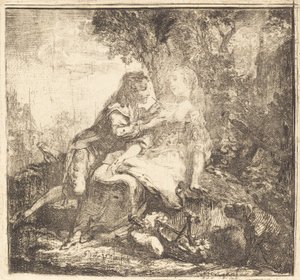 The Two Lovers by Gabriel Jacques de Saint Aubin