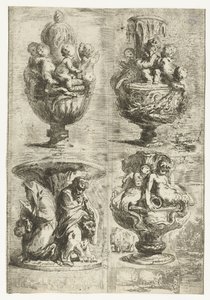 Four Vases by Gabriel Jacques de Saint Aubin