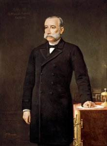 Portrait of Manuel Alonso Martinez (1827-1891), Spanish lawyer and politician member of the Liberal Union Party Madrid, Congress of Deputies. Painting by Gabriel Maureta (19th century) by Gabriel Maureta Aracil