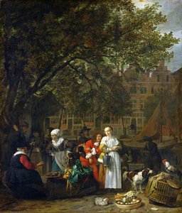 A Herb Market in Amsterdam by Gabriel Metsu