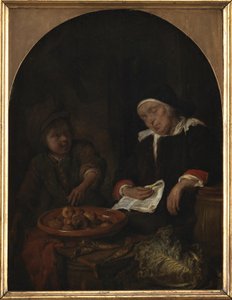 A Woman Selling Fruit and Herrings
