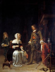 A soldier visiting a young girl