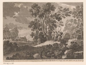 Christ and the Disciples at Emmaus (Landscapes with Scenes from the Life of Christ) by Gabriel Perelle