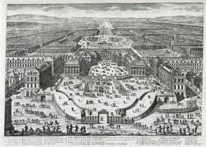 View of the courtyard of honour of the Chateau de Versailles - by Perelle, late 17th century by Gabriel Perelle