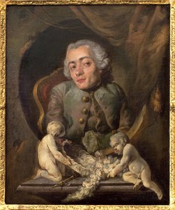 Portrait of a hunchback artist. Painting by Gabriel Jacques de Saint Aubin (1724-1780). Musee des Beaux Arts de Rouen