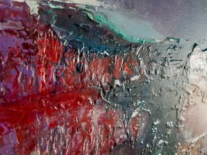 Dynamic Red Blue Paint by Gabriela Aleksandra Szuba