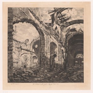 Ruins of the Salle des pas perdus in Paris after the Fire of 1871 by Gabrielle Marie Niel