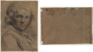 Head of a Young Man (recto) Sketch of a Head (verso) by Gaetano Gandolfi
