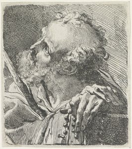 Head of a Saint with Rosary by Gaetano Gandolfi