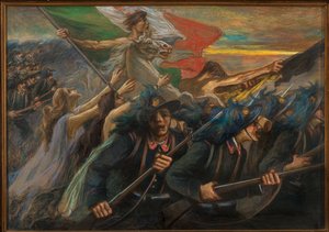 Trento and Trieste, The Charge of the Bersaglieri (riflemen) by Gaetano Previati