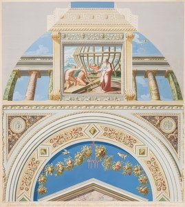 Lunette and Vault Field with the Building of the Ark. 1774 by Gaetano Savorelli
