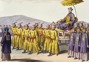 Emperor Chien Lung carried in Triumph, plate 18 from Le Costume Ancien et Moderne by Gaetano Zancon