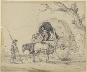 Boy, horses and a cart by Gainsborough Dupont