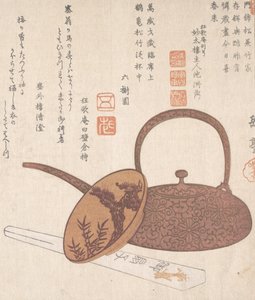 Wine Pot, Wine Cup and Folded Fan