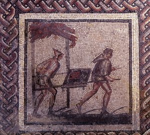 Mosaic Paving Representing a Rustic Calendar: Manure Transport Scene by Gallo Roman