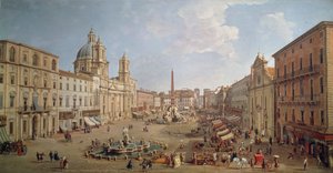 View of Piazza Navona, painting by Gaspar van Wittel or Gaspare Vanvitelli, Italy by Gaspar van Wittel