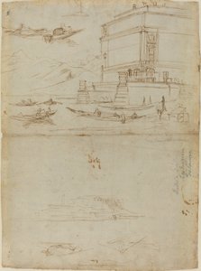Studies of Lago Maggiore and the Entrance to a Palazzo by Gaspar van Wittel