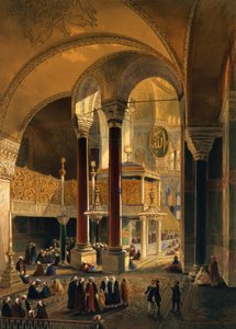 Haghia Sophia, Plate 8: The Imperial Gallery and Box, Engraved by Louis Haghe by Gaspard Fossati