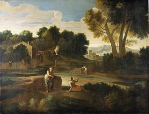 Classical Landscape with Figures by Gaspard Poussin Dughet