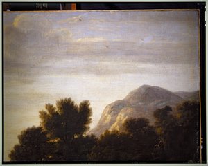 Italian Landscape (detail) by Gaspard Poussin Dughet