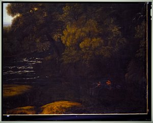 Italian Landscape (detail) by Gaspard Poussin Dughet