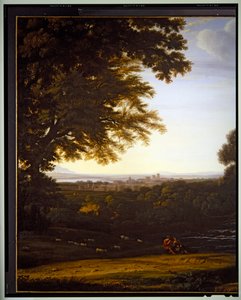 Italian Pastoral Landscape (detail) by Gaspard Poussin Dughet