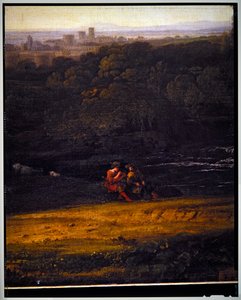 Italian Pastoral Landscape (detail) by Gaspard Poussin Dughet