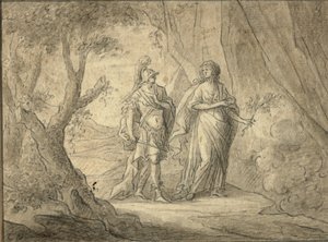 Couple in a forest by Gasparo Diziani