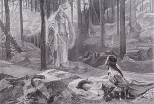 The Revelation (Brunnhilde discovering Sieglinde and Siegmund) by Gaston Bussiere