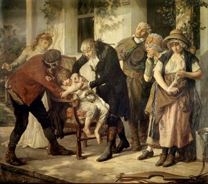 The First Vaccination of Edward Jenner, British Doctor Who Discovered the Vaccine Against Smallpox by Gaston Melingue