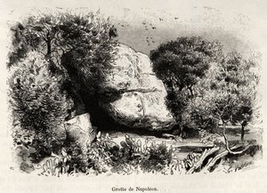 The cave Napoleon loved to take refuge as a child to study and meditate by Gaston Vuillier