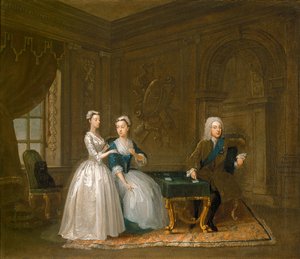 Portrait of John Montagu, his wife and their younger daughter