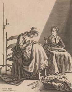 Two Women Sewing (Plate 1 from Five Feminine Occupations) by Geertruydt Roghman