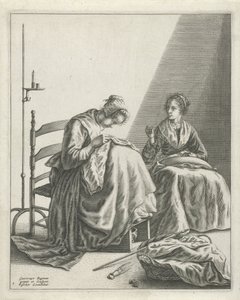 Two Women Sewing by Geertryut Roghman