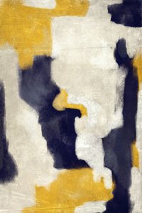 Abstract Gold Indigo Shapes