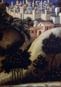 Adoration of the Magi Altarpiece, detail of central predella panel of Egypt