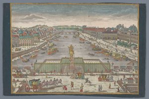 View of the Pont Neuf Over the Seine River in Paris, Looking Towards the Pont Royal by Georg Balthasar Probst (possibly)
