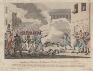 Outbreak of the Polish Revolution in Warsaw on November 1830