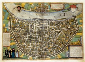 Plan of the City of Burgos in Spain