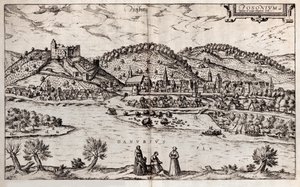 Pressburg Bratislava. From: Civitates Orbis Terrarium, 1588 by Georg Braun und Franz Hogenberg
