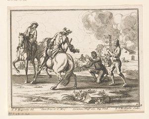 Cavalrymen Seizing Cattle (series title: Riders) by Georg Conrad Bodenehr